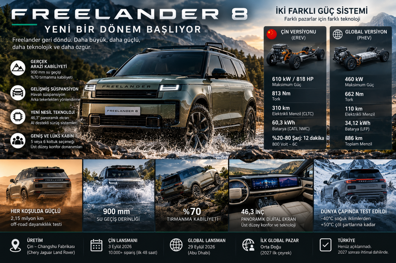 Freelander 8 Nedir? Özellikleri, Test Sonuçları ve Türkiye’ye Geliş Tarihi