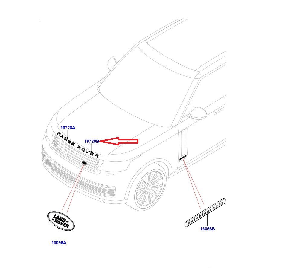 LR167710 ROVER Yazısı Ön Nickel Atlas