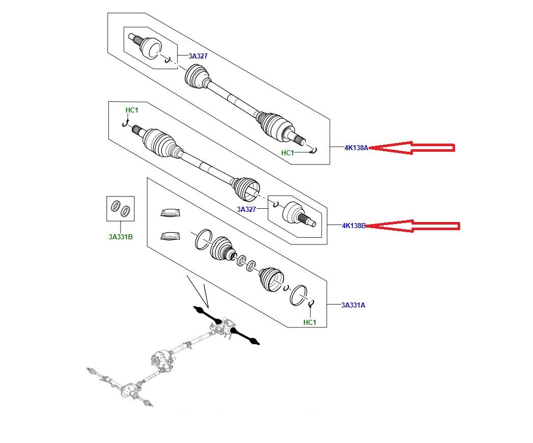 LR161703 LR073345 LR053790 Arka Aks Sol Orijinal