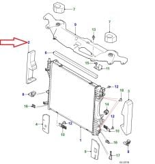 JD61165 Radiator Side Rubber Seal Right Original