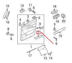 Range Rover Sport 2005-2007 Sağ Ön Arka Kapı Kolu EJE500121MBF
