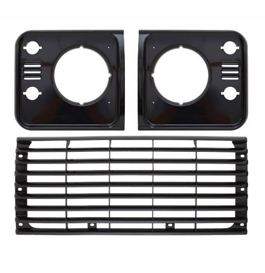 Defender Grille Headlight Frame Kit Black DA1357