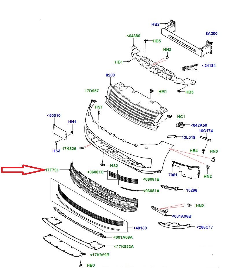 R07-5オーダーページ LR171635 Ön Tampon Izgarası Range Rover | Britpart | Huma Oto