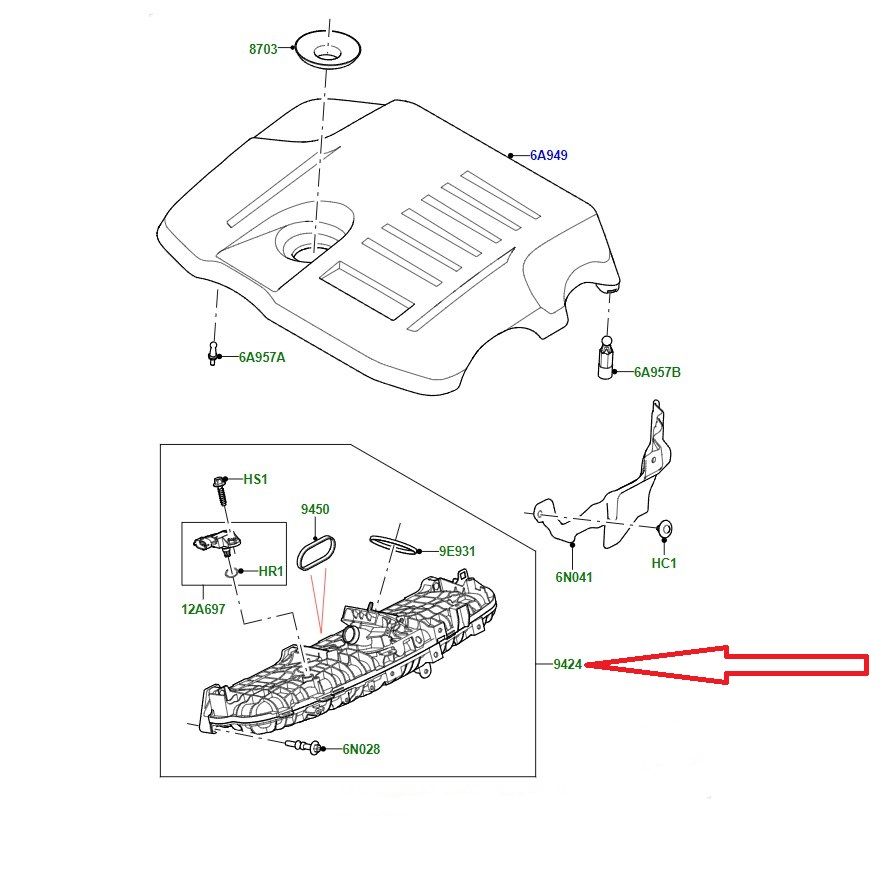 LR121255 AJ814134 Intake Manifold