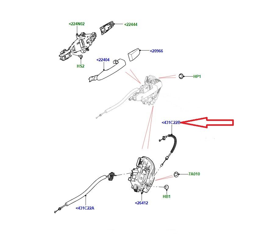 LR184831 Door Lock Cable Defender