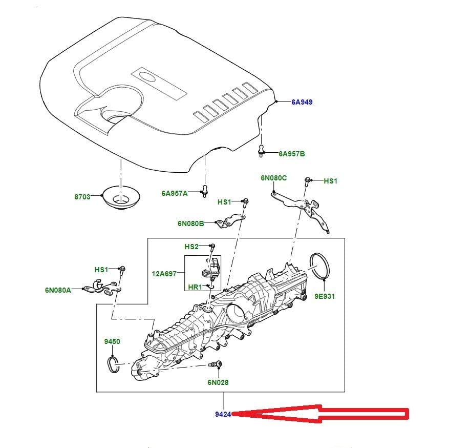 116123456 LR176596 LR125274 Motor Üst Kapak