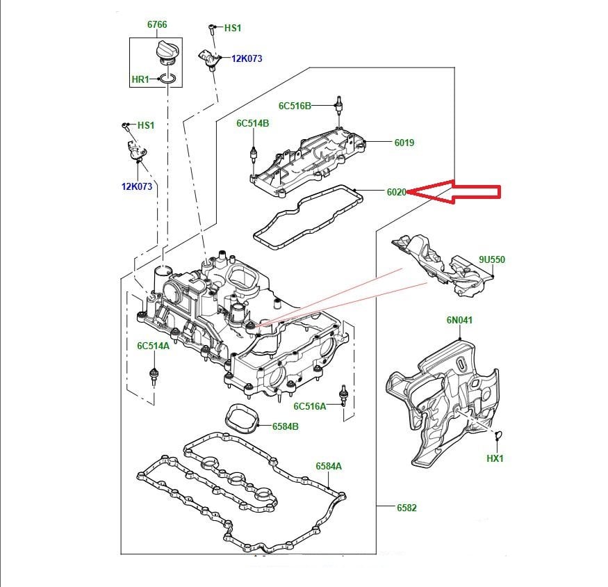 LR140254 AJ814135 Motor Üst Kapak Contası