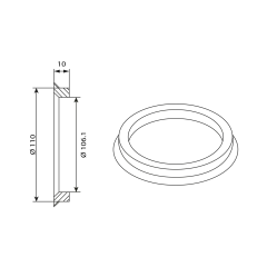 CM0751710000 Jant Bileziği 110/106.1 mm Plastik