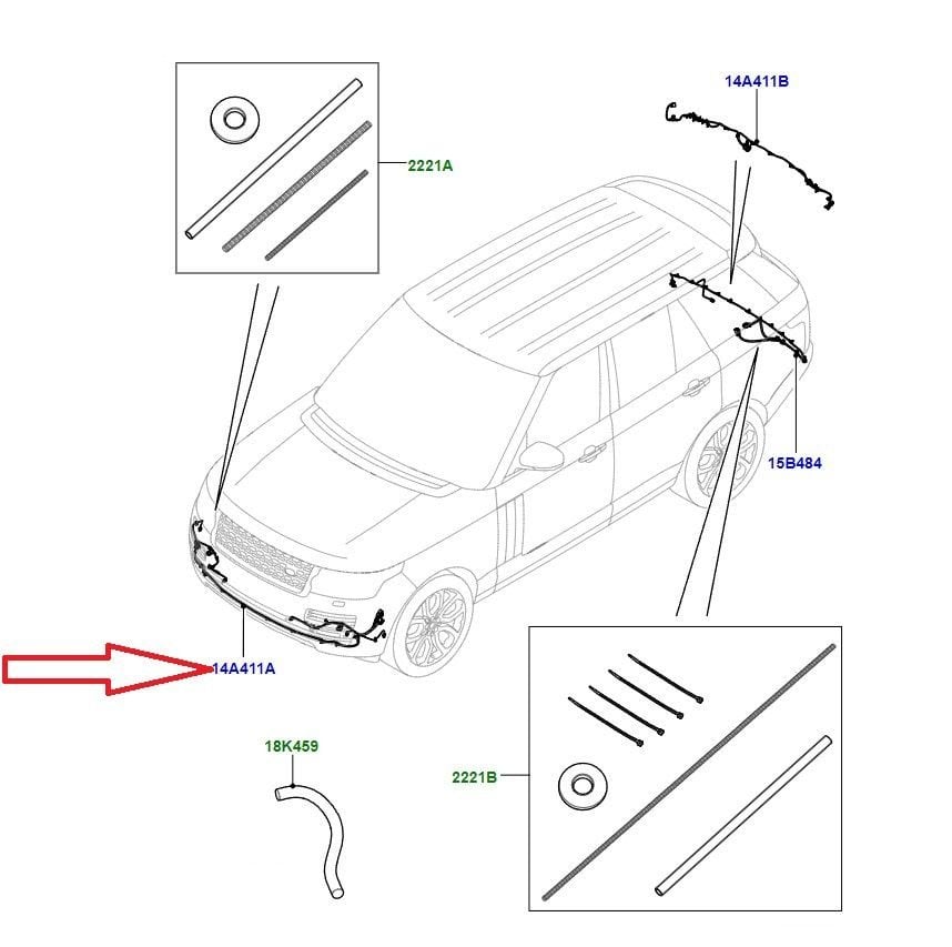 LR133273 Front Bumper Cable Range Rover