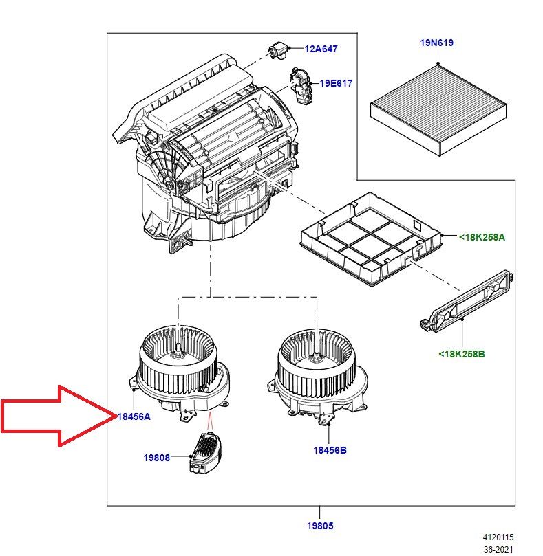 LR131031 Heating Engine Range Rover