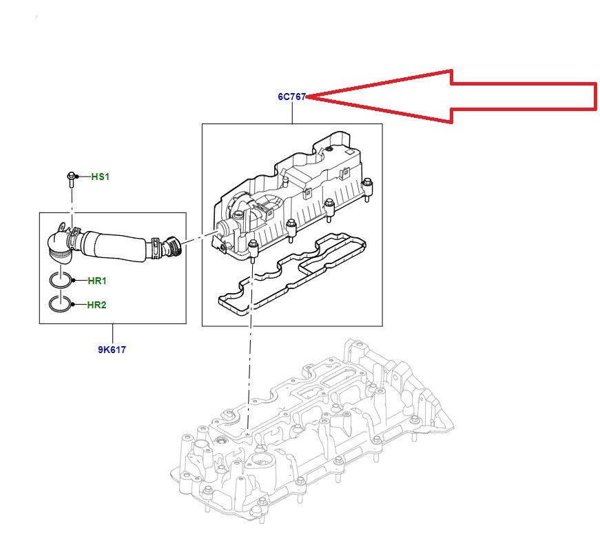 LR161229 LR141351 JDE41265 JDE40859 Rocker Cover