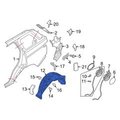 LR148257 LR127997 Hood Rear Right Range Rover
