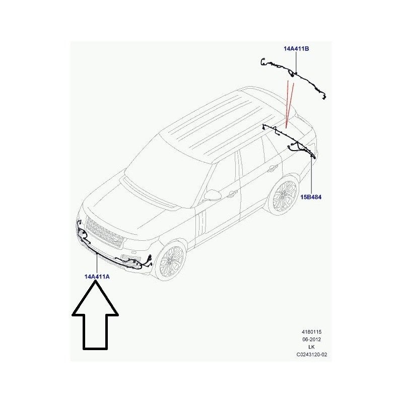 Range Rover Ön Tampon Kablo Demeti LR064004