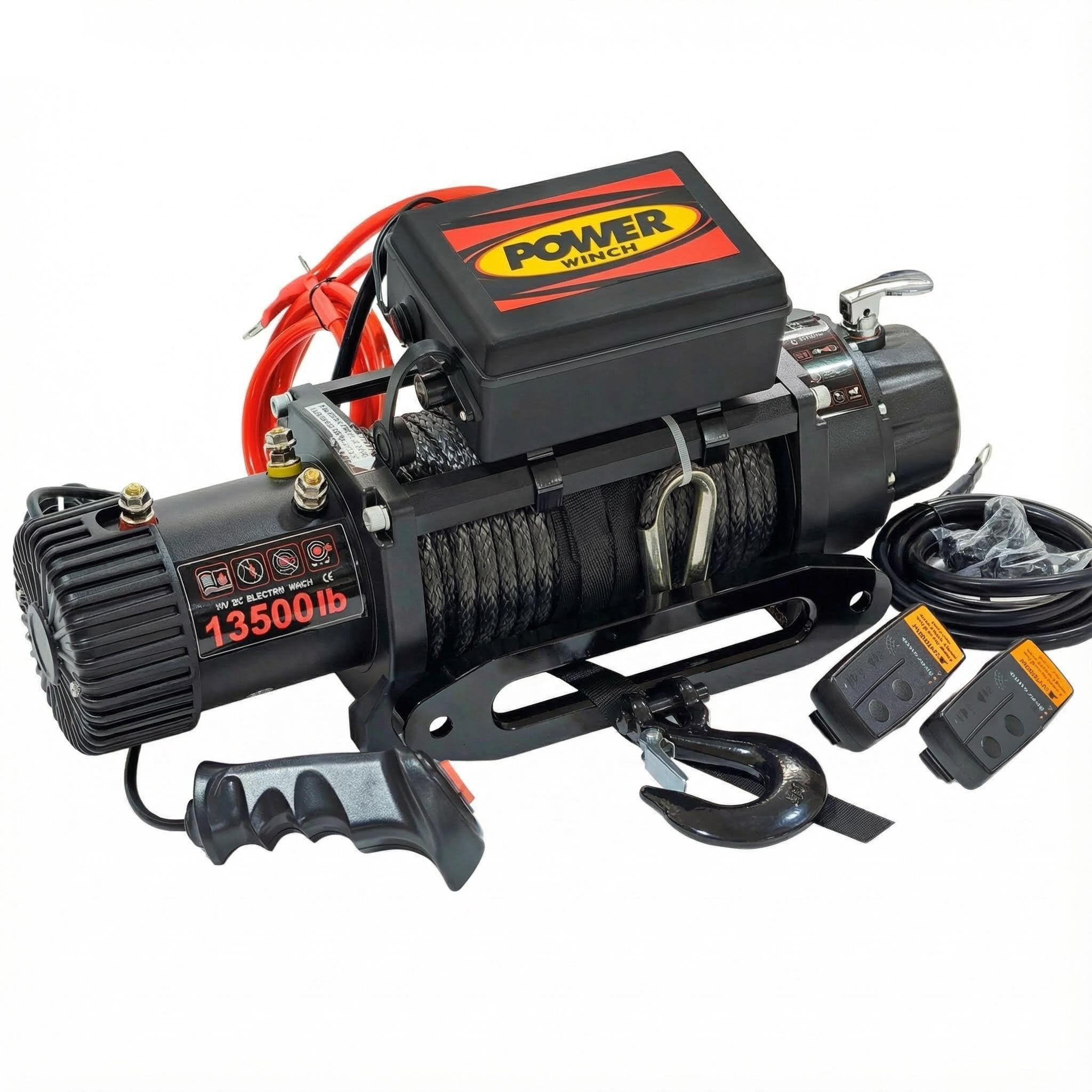 13500 LB Siyah Sentetik Halatlı Power Vinç