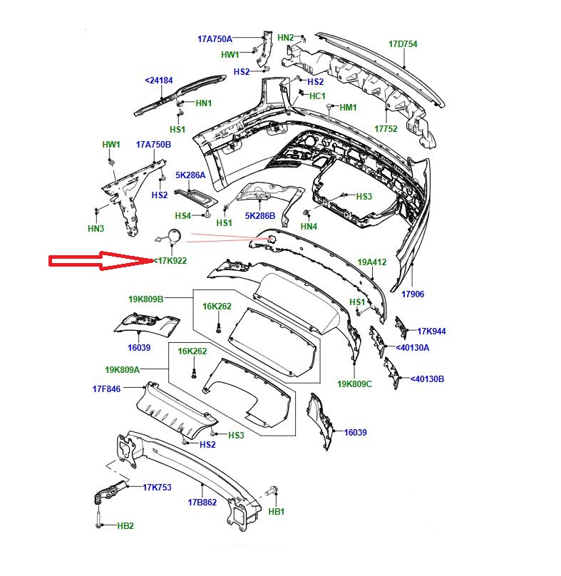 LR180863 Arka Tampon Çeki Kapağı Range Rover Velar