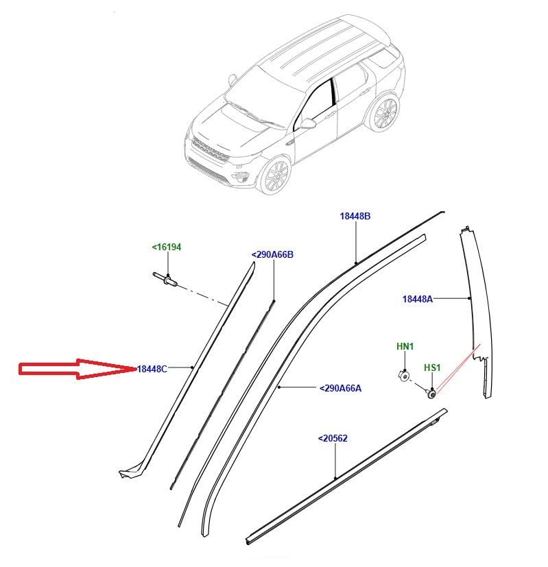 LR061136 Windscreen Finisher LH Discovery Sport