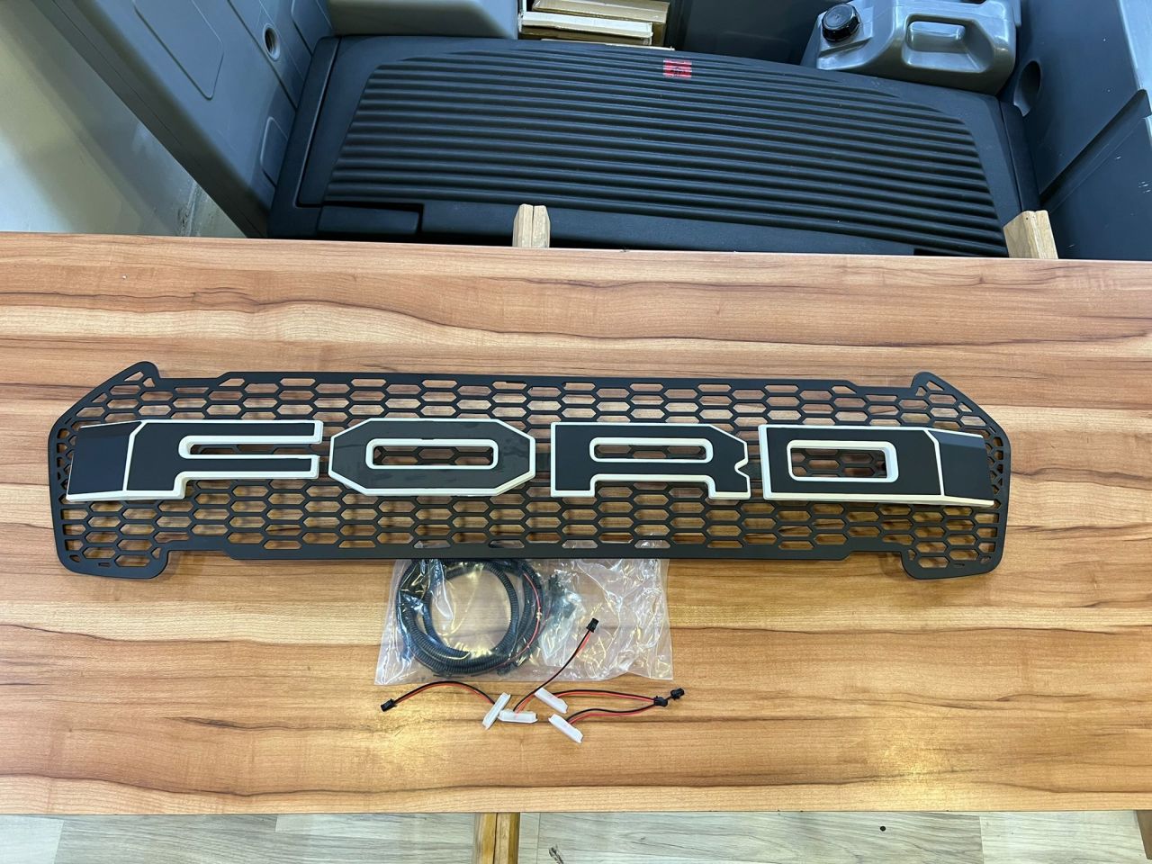 Ford Ranger Raptor Front Grill Black White LED