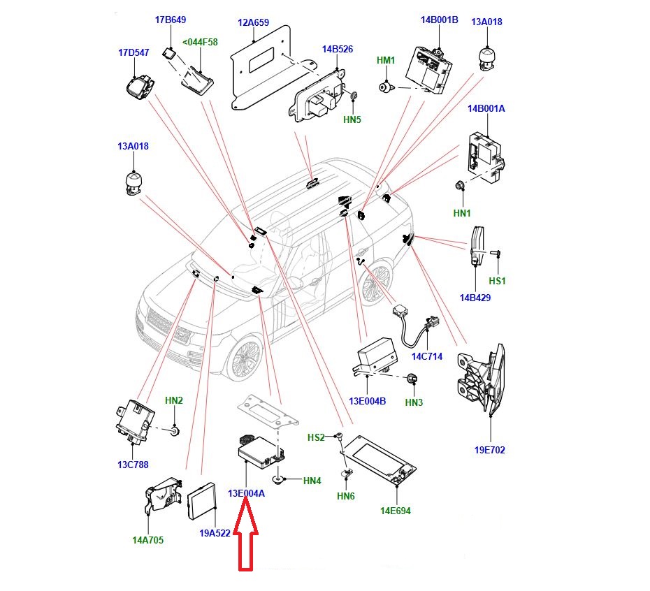 LR071708 LR067223 Gövde Elektronik Kontrol Modülü