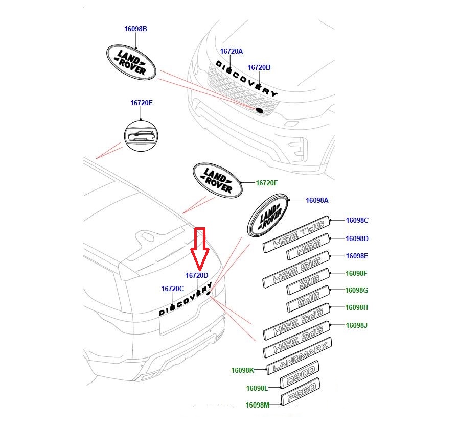 LR189133 LR142343 Graphite Atlas Bagaj Yazısı VERY Discovery 5