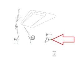 ASU710050-L Engine Hood Support Bracket-Left Defender