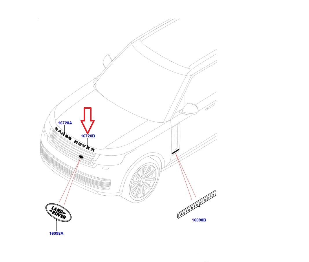 LR160905 Ön Kaput ROVER Yazısı Graphite Atlas