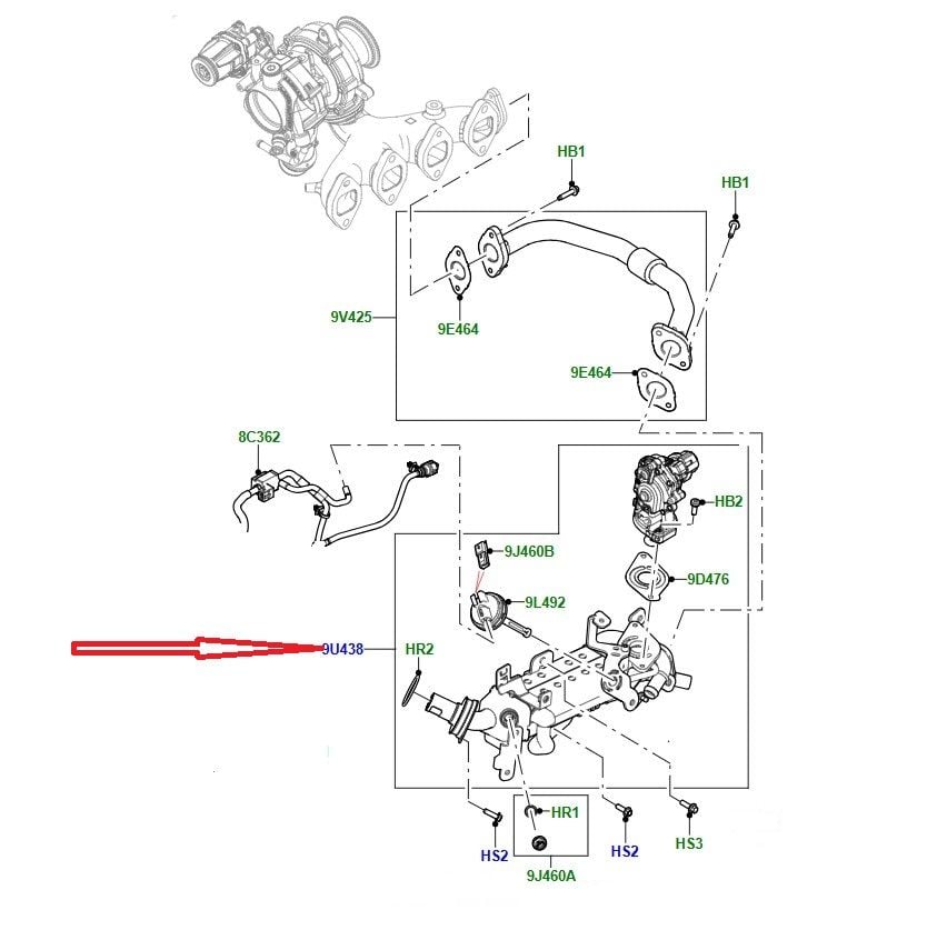LR177611 LR159416 LR156784 JDE41496 JDE41214 EGR Ünitesi