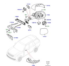 LR152953 Ayna Kapağı Sol Range Rover