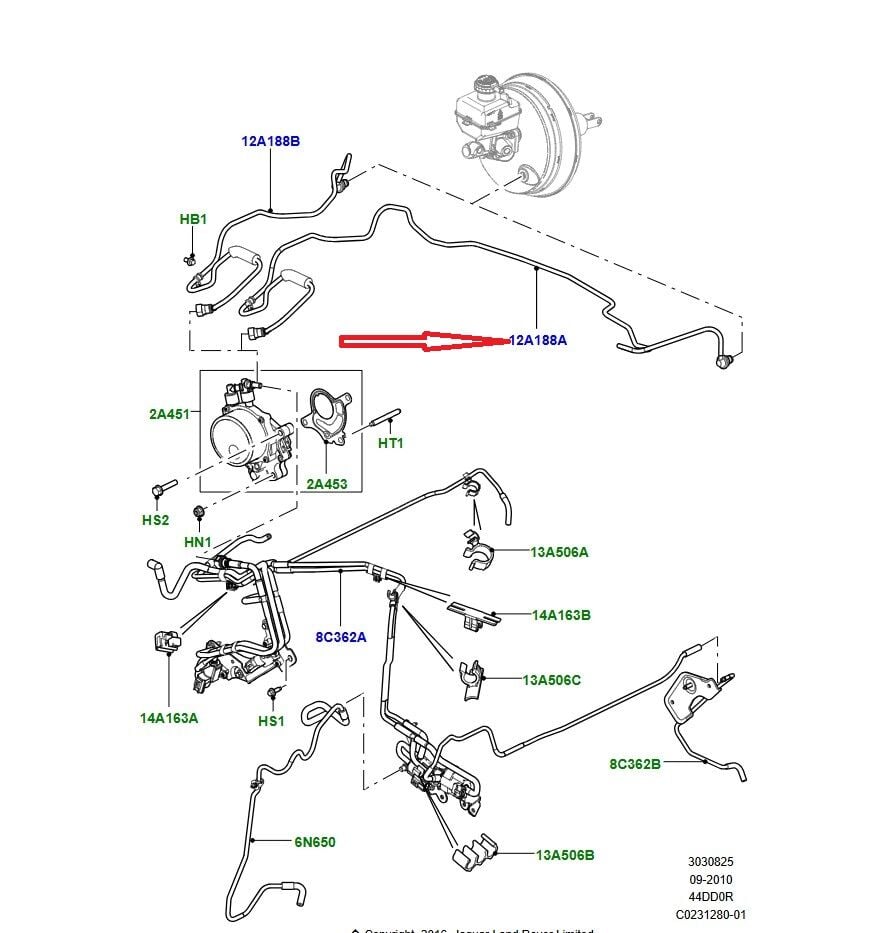 LR046915 LR022956 Vakum Hortumu Range Rover