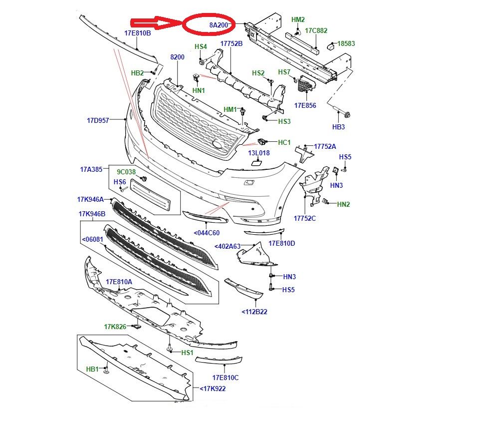 LR123919 LR110363 LR091866 T2H41239 T2H36115 Ön Tampon Demiri