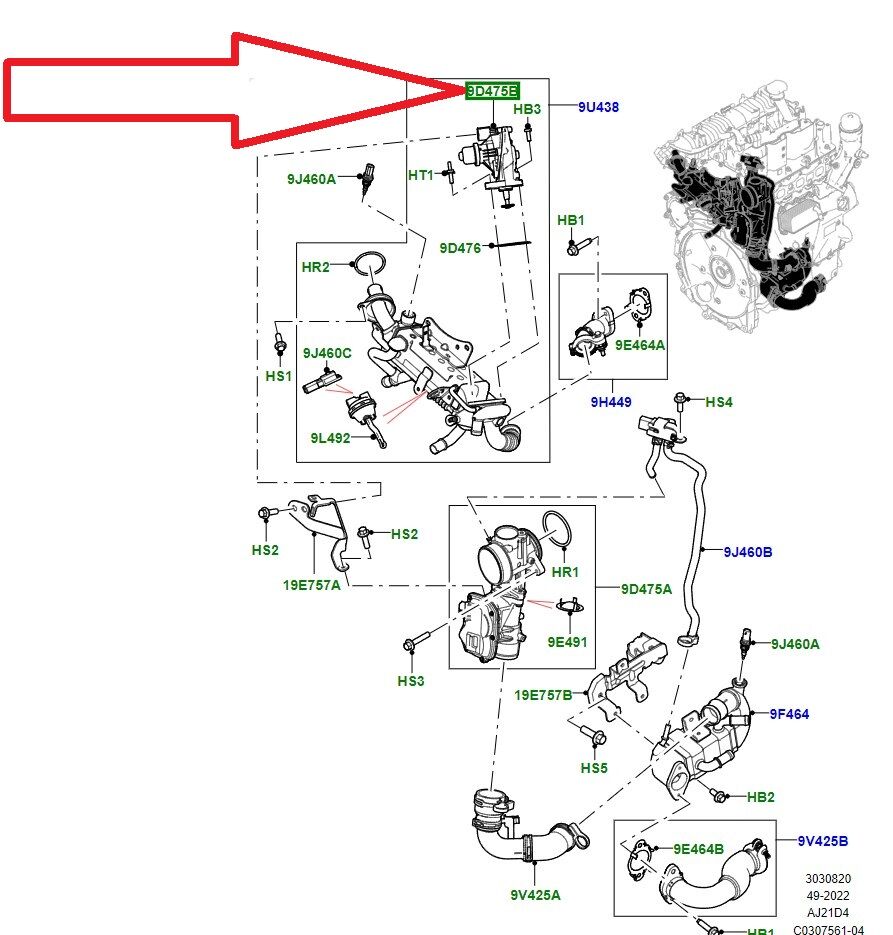 LR180630 JDE41535 EGR Valfi 2.0 Dizel