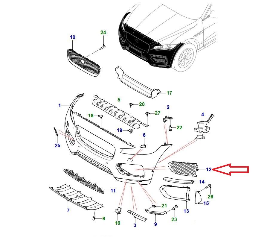 T4A6215 T4A9260 Ön Tampon Izgarası Sağ