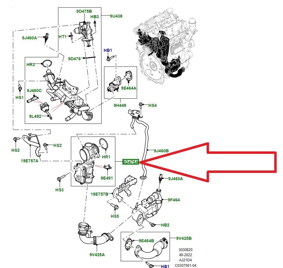 LR139748 JDE40962 EGR Valfi 2.0 Dizel Orijinal