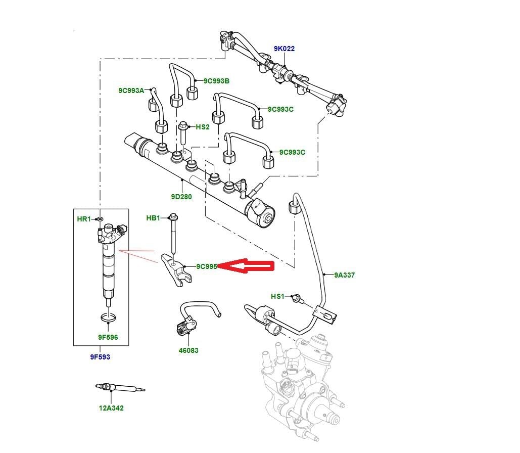 LR139744 JDE40877 Enjektör Kelepçesi