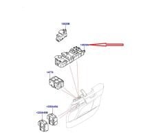 LR174523 LR133593 Sol Ön Cam Düğmesi Defender