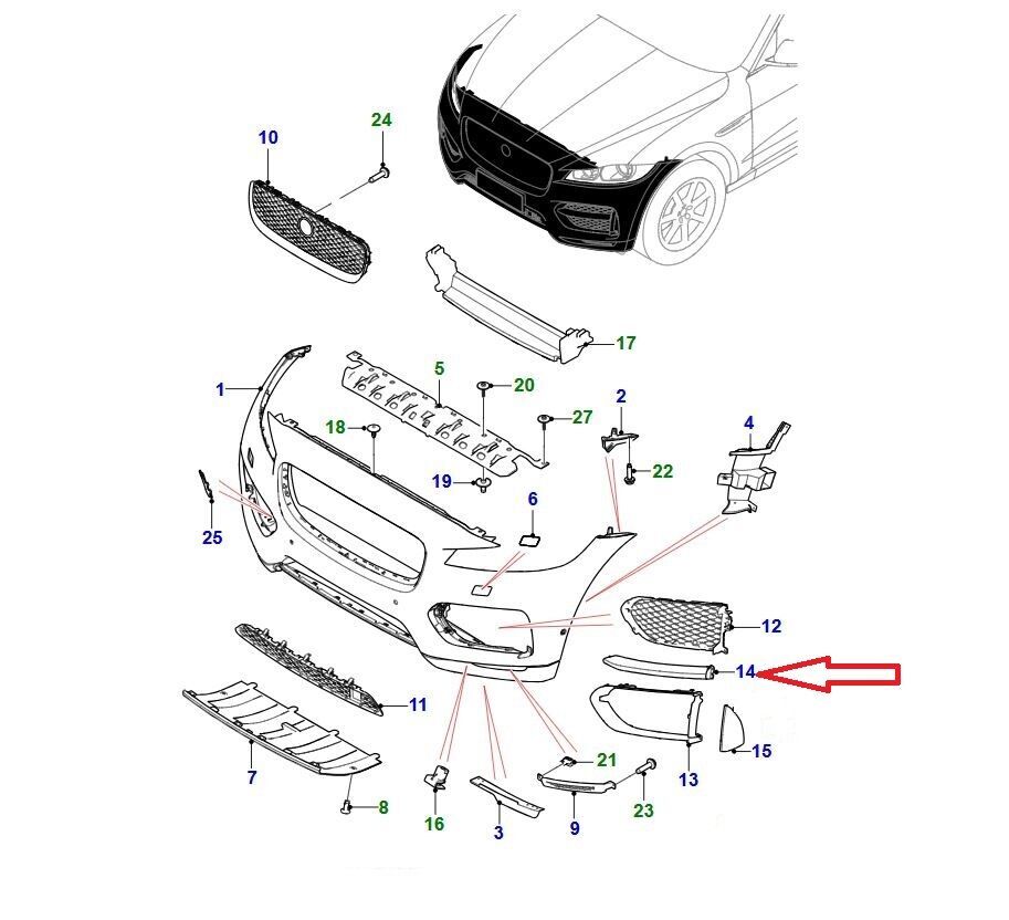 T4A6234 Ön Tampon Izgara Üstü Kapak Sol