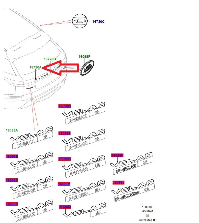 LR173886 LR154633 LR104325 Bagaj RANGE Yazısı Velar