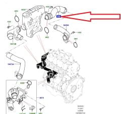 LR083328 LR077712 J9C1664 Termostat ByPass Borusu 2.0 Dizel