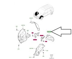LR027397 Sol Ön Çamurluk Arka Davlumbazı Evoque