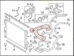 LR094509 Radiator Hose Upper RAPRO Range Rover Discovery