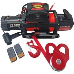 13500 LB Kırmızı Sentetik Halatlı Power Vinç