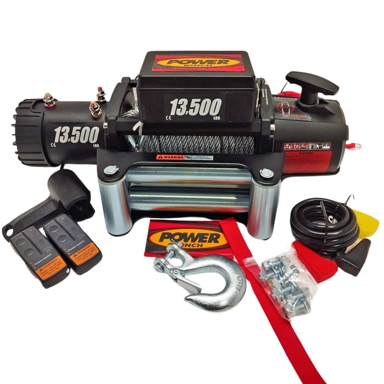 13500 LB 24 Volt Çelik Halatlı Power Vinç