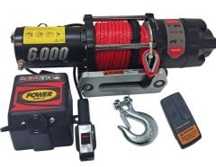 6000 LB Kırmızı Sentetik Halatlı Power Vinç