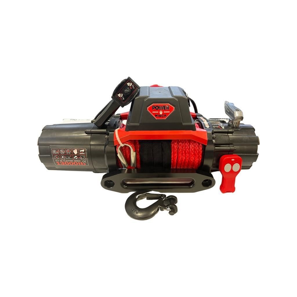 13000 LB Red Synthetic Rope Premium Power Winch