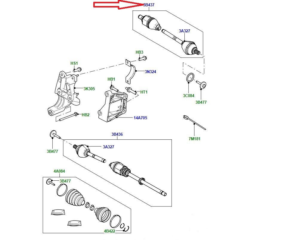 LR062664 LR032114 Sol Ön Aks Freelander 2