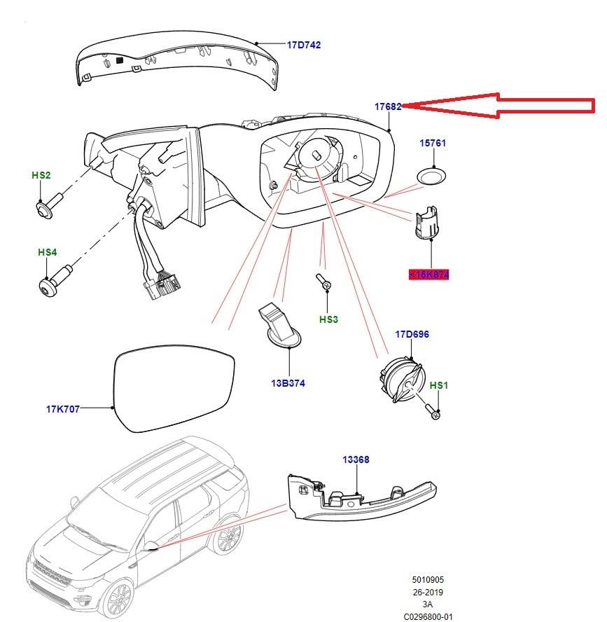 LR129348 Sağ Ayna Gövdesi Discovery Sport