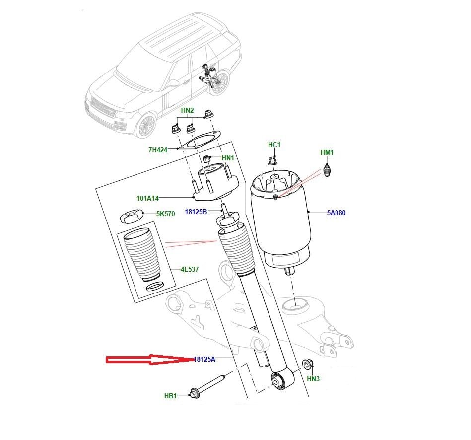 LR100673 Arka Amortisör Sağ Range Rover