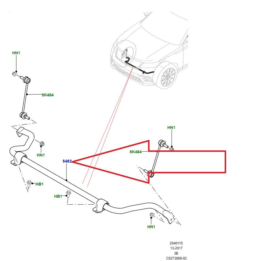 Velar Anti-Roll Bar Front LR090525 Range Rover
