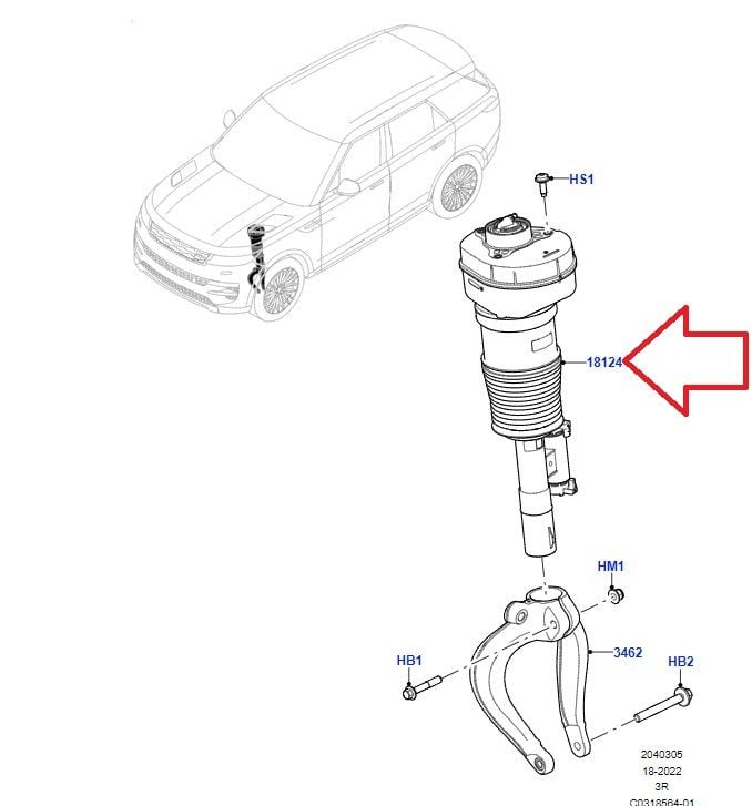 LR188836 LR170945 Körük Amortisör Sağ Ön Range Rover